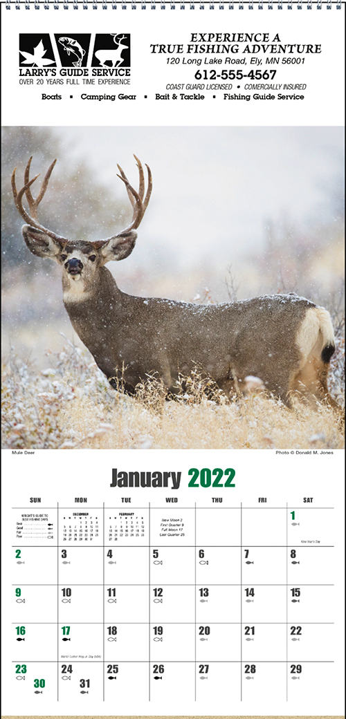 Wildlife Stapled Wall Calendar